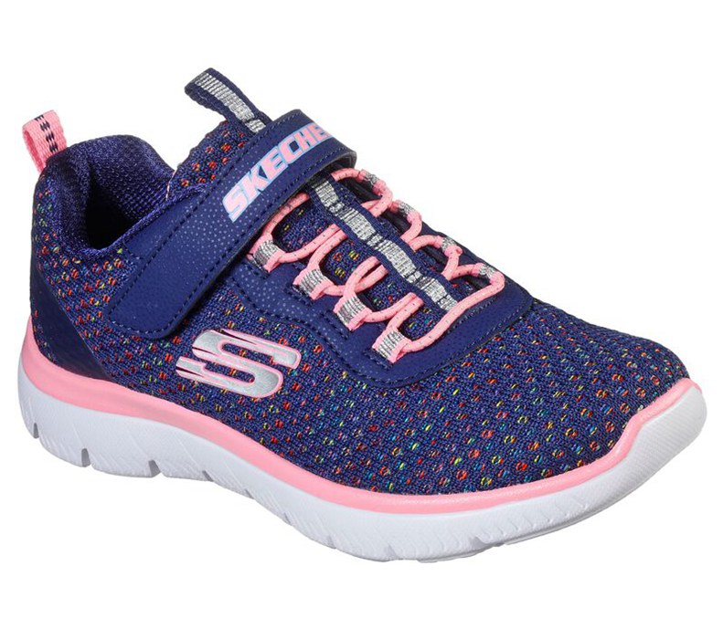Skechers Flickor Marinblå/Olika Färger Sneakers - Summits - Rainbow Flair - Sverige (XIGQW-5064)